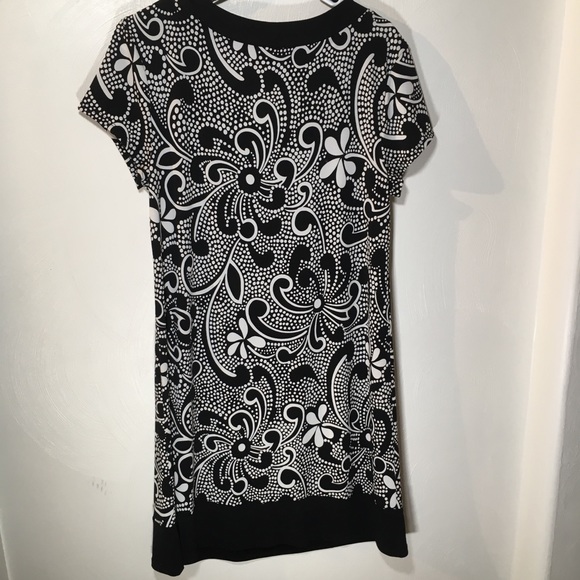 Connected Paisley Dress size 8 Black White - Picture 2 of 4